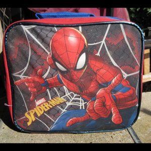Glittery Marvel Spiderman Soft Sided Silver Lined Insulated Lunch Box Preowned